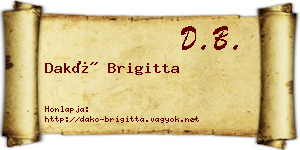 Dakó Brigitta névjegykártya